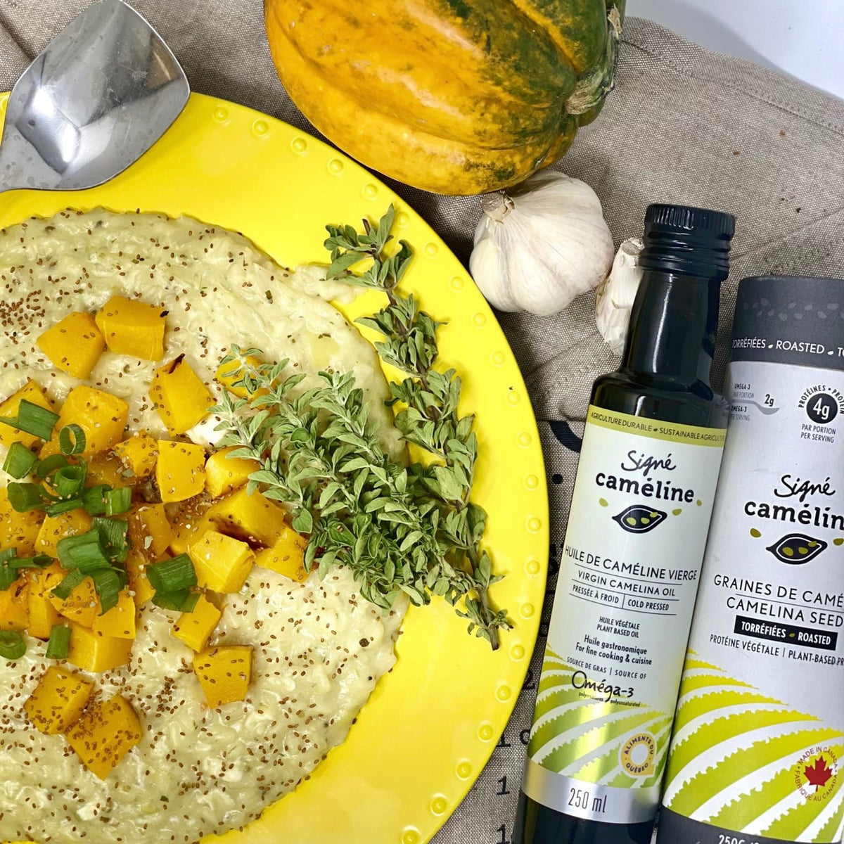 Risotto mit Butternut-Kürbis und Leindotteröl – Melody&amp;#39;s Canada