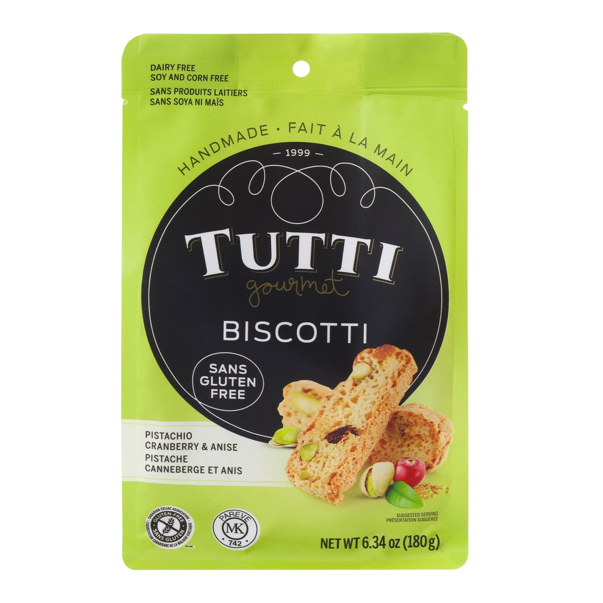 Tutti Gourmet, glutenfreie Biscotti, Pistazien & Cranberry - Gluten free - 180g