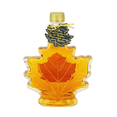 Pure maple syrup - reiner Ahornsirup aus Kanada, Klasse A, Golden, Glasflasche Ahornblatt, 250ml